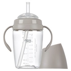 티지엠 쌀알 트라이탄 빨대컵 240ml, 1개, 웜그레이