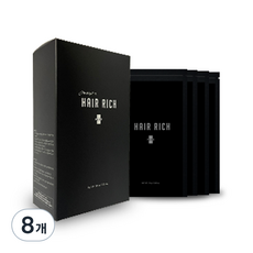 박명수헤어리치 플러스 리필용 흑채 16g, 8개, 블랙