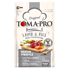 TOMA-PRO 優格 高齡犬 羊肉+米 乾飼料, 添加葡萄糖胺和軟骨素, 左旋肉鹼, 茄紅素和益生菌, 羊肉 + 米, 1.5kg, 1袋