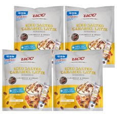 UCC 冷泡鹽味焦糖風味拿鐵, 128公克 (16公克X8包), 焦糖香甜, 平衡甜感, 16g, 8包, 4袋
