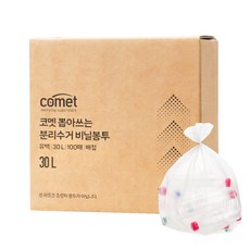 comet 抽取式分類回收垃圾袋 透明塑膠袋, 30L, 100個