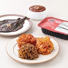 모두의 집밥 싱글 매운 반찬 5종 소고기고추장범벅 + 양념깻잎절임 + 고추장멸치볶음 + 고추장진미채 + 볶음김치, 1세트