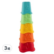 Chicco ECO+益智趣味疊疊杯，5款疊杯+積木, 3組