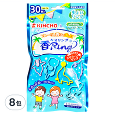 KINCHO 金鳥 台灣公司貨 造型防蚊環30個入 果香, 藍色, 8包