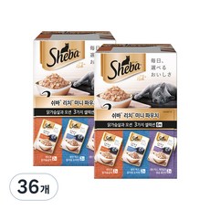 쉬바 어덜트 고양이 리치 미니 파우치 3종, 닭가슴살+오션, 35g, 36개 닭가슴살 + 오션, 35g, 18개
