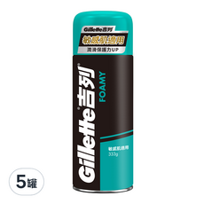 Gillette 吉列 刮鬍泡 敏感肌適用 潤滑保護力UP, 333g, 5罐