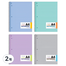 모닝글로리 A4 내지 3공 절취 원링 노트 좌철, 랜덤발송, 2개