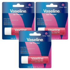 Vaseline 凡士林 玫瑰潤色護唇膏，深層滋潤，淡粉紅潤色，長效保濕, 淡玫瑰粉紅, 4.8g, 3支
