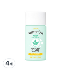 에뛰드 선프라이즈 마일드 에어리 피니쉬 선밀크 SPF50+ PA++++, 4개, 55ml