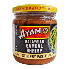 AYAM 雄雞標 參巴蝦米醬 185g, 馬來西亞風味, 蝦醬, 1罐