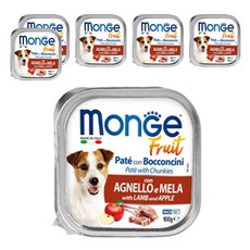 MonGe 瑪恩吉 成犬 倍愛滿滿蔬果 主食犬餐盒, 羊肉 + 蘋果, 100g, 6盒