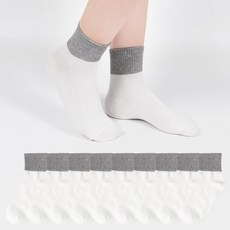 시너싹스 여성용 파스텔 카바 단목 양말 10켤레