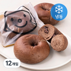 훕훕베이글 딥초콜릿 베이글 (냉동), 12개입, 140g