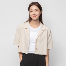 캐럿 여성용 크롭 반팔 마자켓