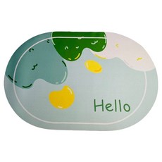 Goods Tix 浴室吸水防滑矽藻土地墊, 綠色, 1個