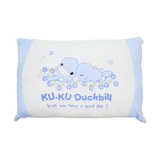 KU.KU Duckbill 酷咕鴨 俏皮初生枕，尺寸23x35公分，特級親水性處理，透氣舒適，柔軟, 23 x 35cm, 藍色, 1個