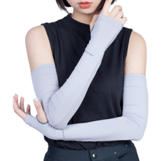 NAMATETSU 生鐵 女款手掌防滑設計防曬冰涼袖套 UPF50+ 阻擋紫外線, 藍色, 1個