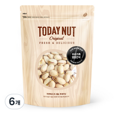 투데이넛 구운피스타치오, 250g, 6개