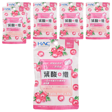 永信藥品 HAC 葉酸 + 鐵口含錠, 蔓越莓口味, 30日份 120錠入, 500mg, 120顆, 6包