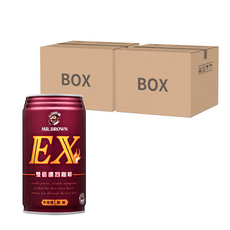 金車 MR.BROWN 伯朗 EX雙倍濃烈咖啡, 中深烘焙 原味 24罐, 330ml, 48罐