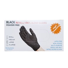 MEDIHAND NBR 無粉手套, 黑色極薄手套 L 號, 低敏無粉, 食品級接觸, 寂靜黑, 1盒