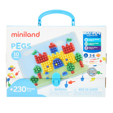 Miniland 小拼豆幼童學習組, 10mm, 230+ Pieces, 1盒, 150顆