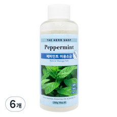 더허브샵 페퍼민트 마사지 미용소금, 200g, 6개