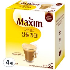 맥심 모카골드 심플라떼 커피믹스, 10.5g, 50개입, 4개