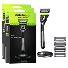 Gillette 吉列 Labs深層清潔刮鬍刀套組, 刮鬍刀+5 個刀片+刮鬍刀架+盒子, 2組