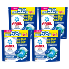 ARIEL 台灣公司貨 4D抗菌洗衣膠囊補充包 抗菌去漬型, 64顆, 4袋