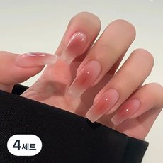 바르나 시럽 누드 치크 붙이는 네일팁 인조손톱 세트 B타입, 4세트, 혼합색상