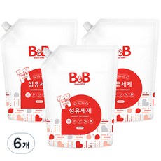 비앤비 섬유세제 1500ml 리필, 1.5L, 6개