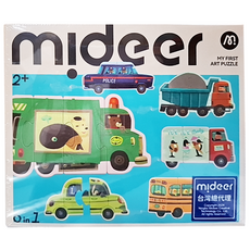 mideer 六合一拼圖 汽車, 1盒