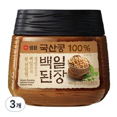 샘표 국산콩 백일된장, 900g, 3개