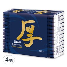 五月花 厚棒袖珍包面紙, 24包, 4袋