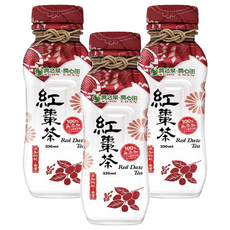 潤之泉潤心田 紅棗茶, 330ml, 100% 無添加人工添加物, 全天然紅棗茶, 3瓶
