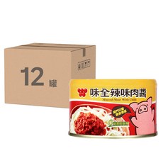 味全 辣味肉醬, 無添加防腐劑, 台灣原產, 150克*3入, 150g, 12罐