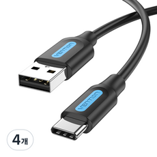 벤션 USB C타입 퀵차지 고속충전케이블 COK, 1m, 혼합색상, 4개