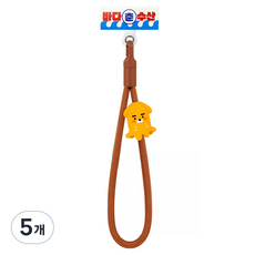 카카오프렌즈 춘수산 폰 스트랩 오징어 라이언, 혼합색상, 5개