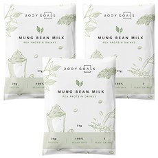Body Goals 豌豆蛋白飲 綠豆沙,31g,3包-植物蛋白,純素,低糖