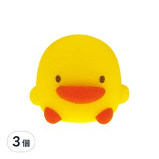 PiYOPiYO 黃色小鴨 小鴨造型沐浴海棉 - 材質柔軟, 產生細緻泡沫, 黃色, 3個