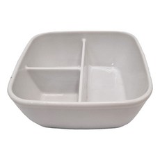 白強化三格角缽, 陶瓷材質, 容量500mL, 白色, 1個
