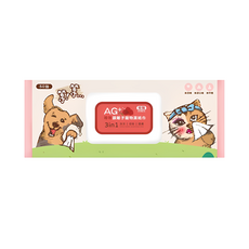 等等 Ag+銀離子寵物濕紙巾 玫瑰 80抽, 3合1 清潔 低敏 護膚, 1包