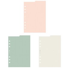 플레픽 A5 6공 양면 인덱스 패드 그리드 그린 30p + 그리드 내츄럴 30p + 그리드 피치 30p