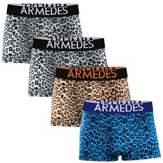 ARMEDES 男款機能性豹紋平口內褲組 4入