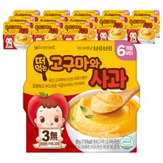 아이배냇 유아용 베베 떠먹는 퓨레 90g, 고구마 + 사과 혼합맛, 14개