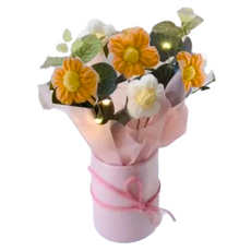 A-ONE 匯旺 針織毛線花束 AE-FT3, 尺寸15*45cm, 含提袋, 毛線+鋼絲+紙, 橘色, 2個