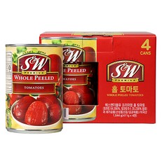 S앤W 프리미엄 홀 토마토 소스, 411g, 4개