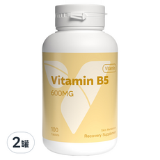 VITA 維他命B5 600mg 2罐組 (每罐100顆) - 促進新陳代謝，維持皮膚健康, 2罐, 100顆