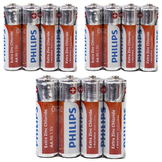 PHILIPS 飛利浦 碳鋅電池 3號, 4顆, 3組